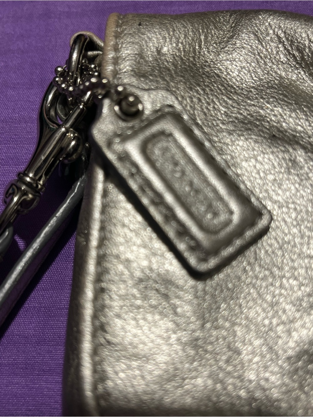 Coach Metallic Gold Leather Wristlet - Picture 5 of 7